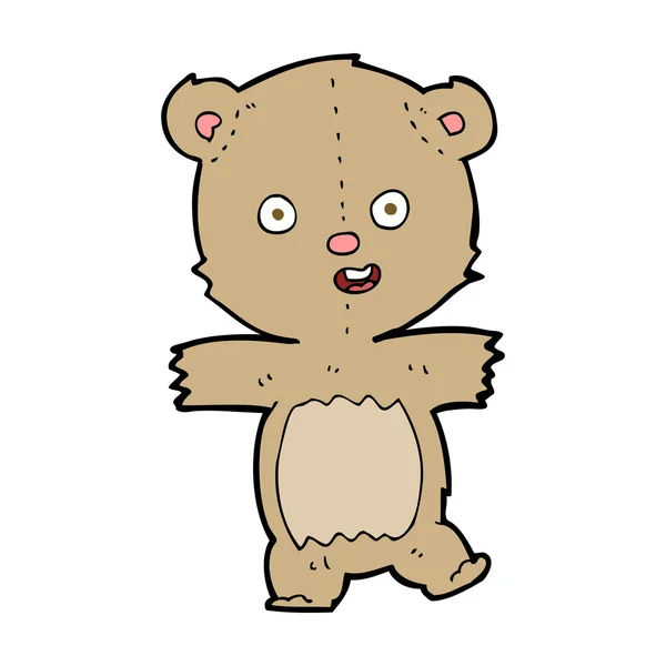 Urso de pelúcia de dança dos desenhos animados — Vetor de Stock