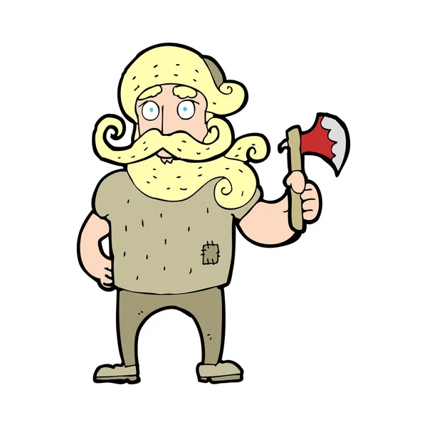 Cartoon lumberjack with axe — Stock Vector