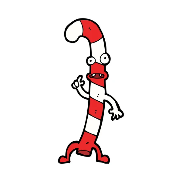 Cartoon dancing christmas candy cane — Stock Vector