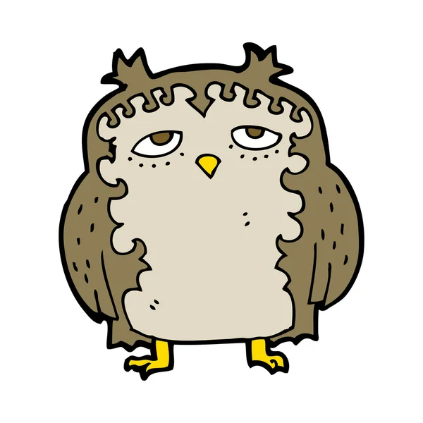 Cartoon wise old owl — Stock Vector