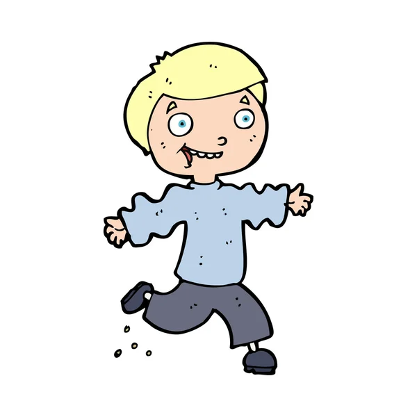 Cartoon opgewonden jongen — Stockvector