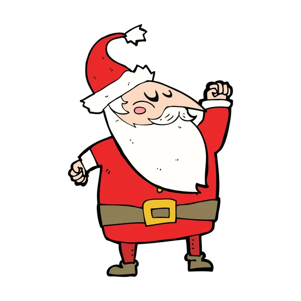 Cartone animato Babbo Natale punzonatura aria — Vettoriale Stock