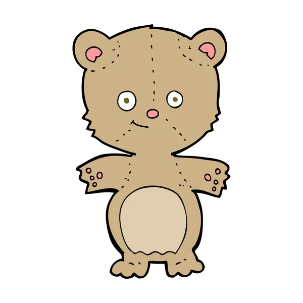 Dibujos animados oso de peluche feliz — Vector de stock