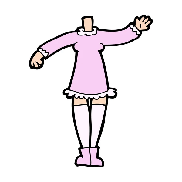 Tecknad kvinnlig kropp (lägga till foton eller blanda och matcha tecknad film) — Stock vektor