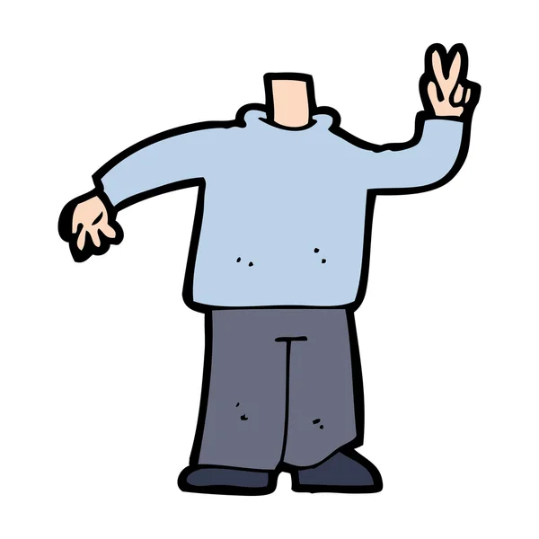 Corpo del fumetto dando segno di pace (mescolare e abbinare cartoni animati o aggiungere ow — Vettoriale Stock