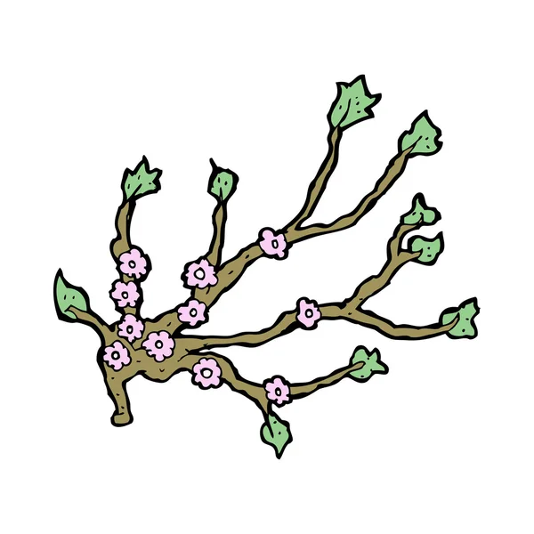 Cartoon flowering branch — Stock Vector