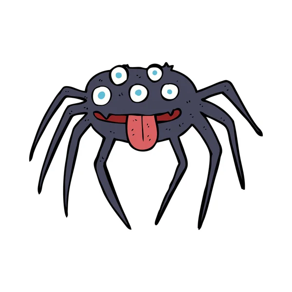 Desenho animado aranha de Halloween bruto — Vetor de Stock
