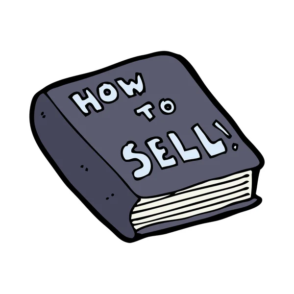 Cartoon how to sell book — Stock Vector