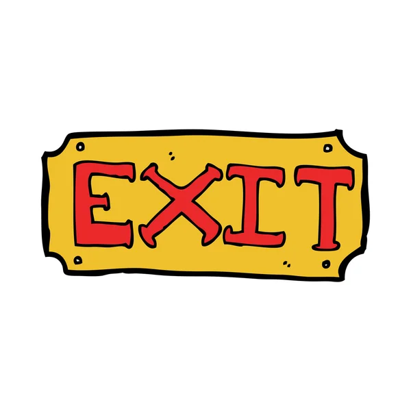 Cartoon exit sign — Stock Vector