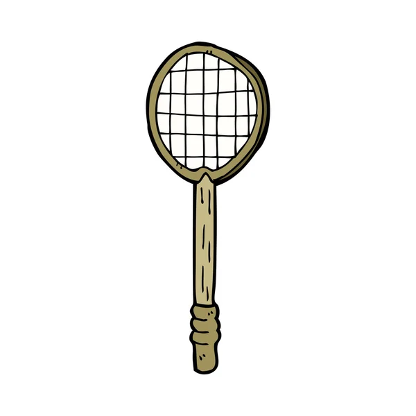 Dibujos animados raqueta de tenis de edad — Vector de stock