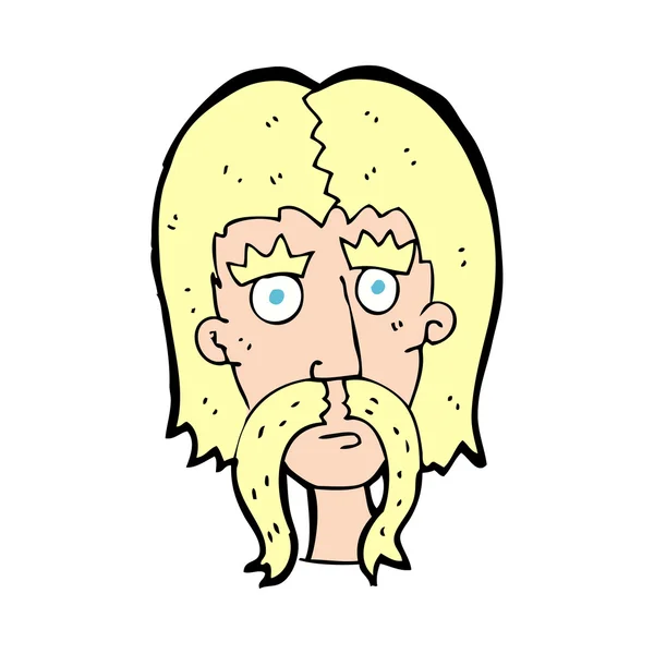 Dessin animé homme avec moustache longue — Image vectorielle