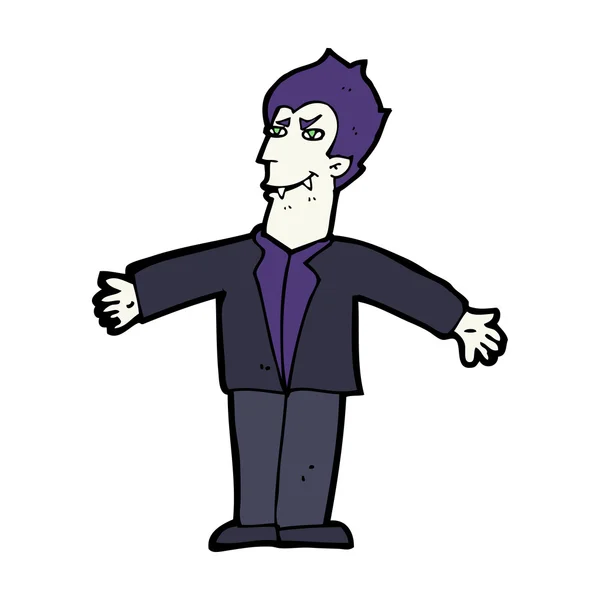Cartoon vampire man with open arms — Stock Vector