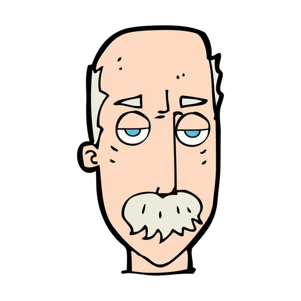 Cartoon bored old man — Stock Vector