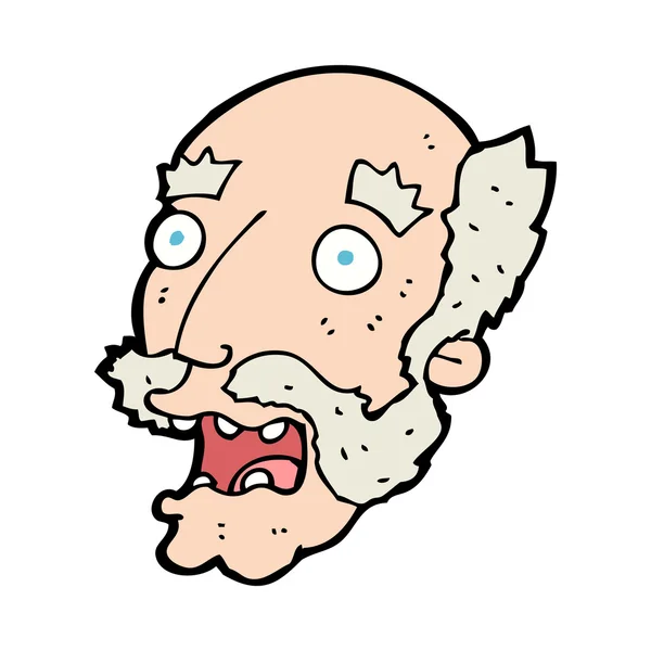 Cartoon geschokt oude man — Stockvector