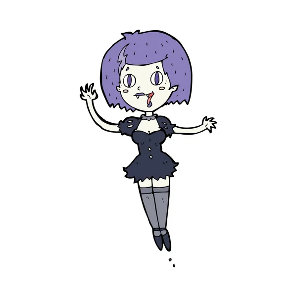 Desenhos animados menina vampiro feliz — Vetor de Stock