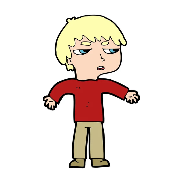 Cartoon boos jongen — Stockvector