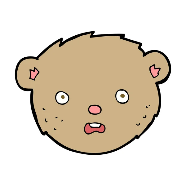 Cara de urso de pelúcia desenhos animados — Vetor de Stock