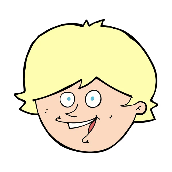 Kreslený šťastný chlapec tvář — Stockový vektor