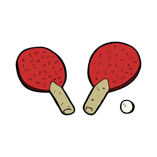 Murciélagos de tenis de mesa dibujos animados — Archivo Imágenes Vectoriales