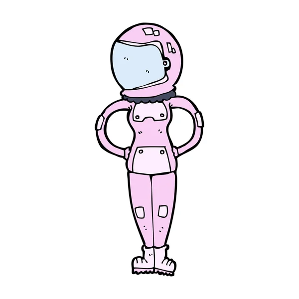 Astronauta feminina dos desenhos animados — Vetor de Stock