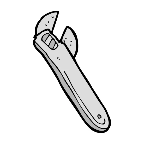 Llave ajustable de dibujos animados — Vector de stock