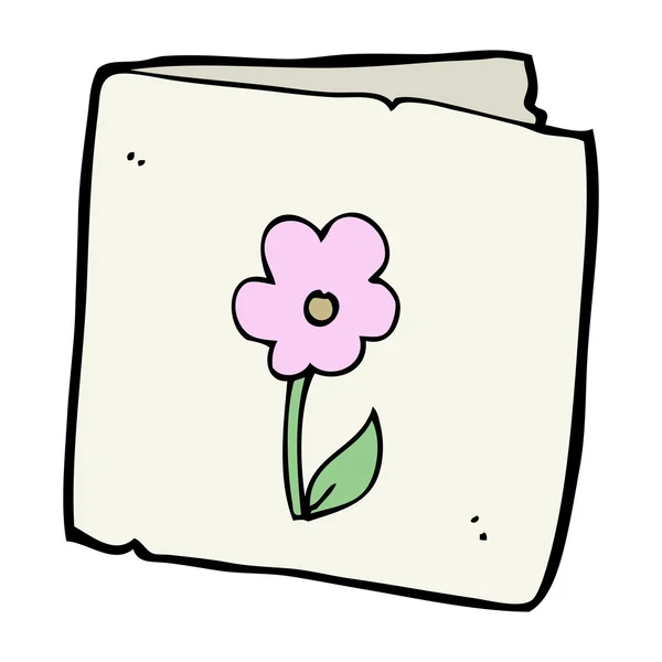 Cartoon flower greeting card — Stock Vector