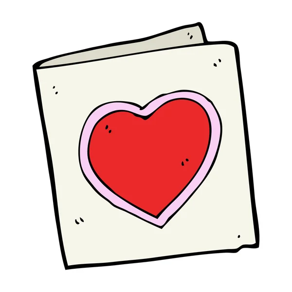 Tarjeta de corazón de amor de dibujos animados — Vector de stock