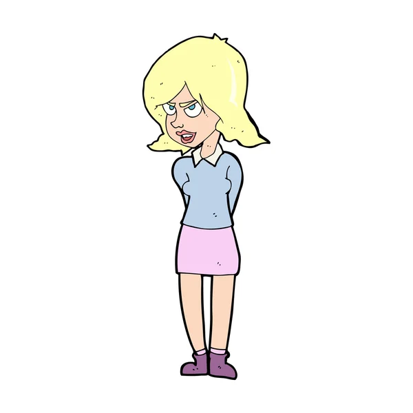 Cartoon geërgerd vrouw — Stockvector