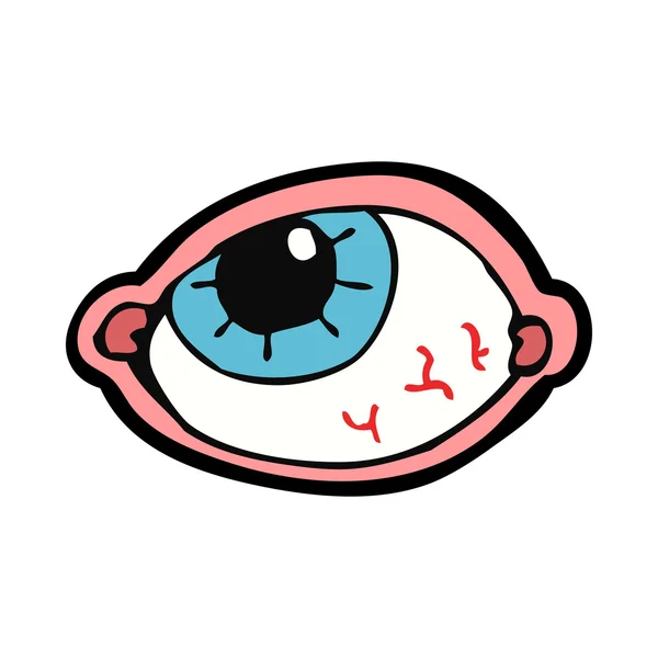 Dessin animé oeil effrayant — Image vectorielle