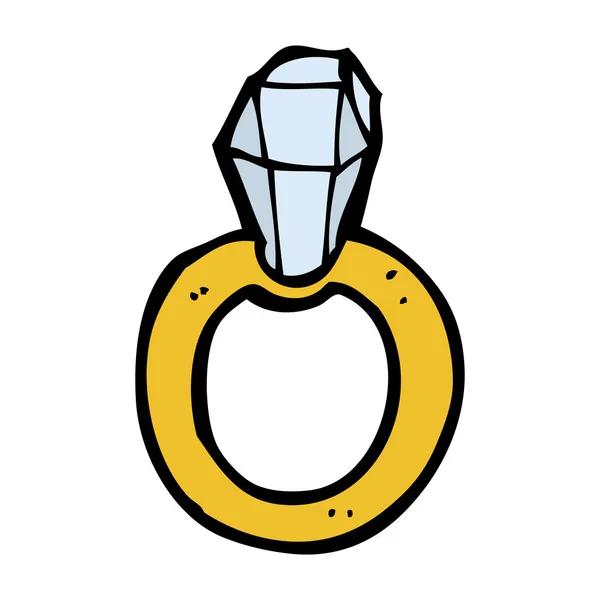 Anel de diamante dos desenhos animados — Vetor de Stock