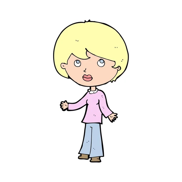 Cartoon vrouw denken — Stockvector