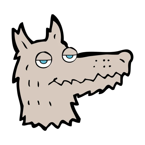 Cabeça de lobo dos desenhos animados — Vetor de Stock