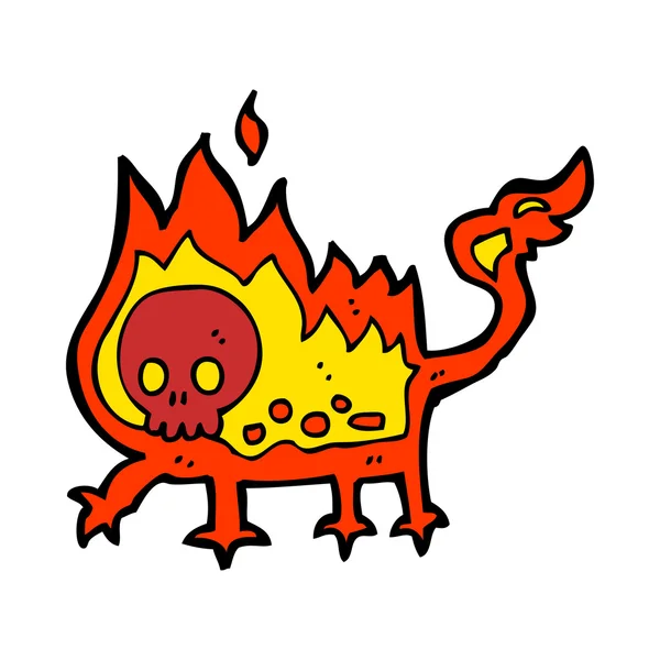 Pequeño demonio de fuego de dibujos animados — Archivo Imágenes Vectoriales
