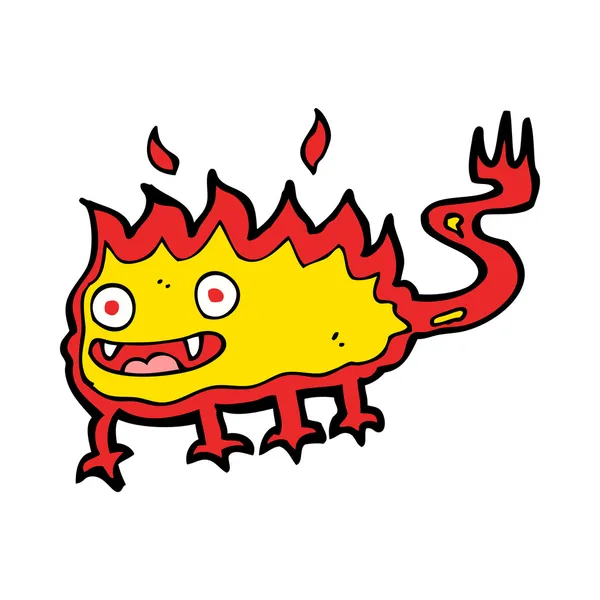 Dessin animé petit démon du feu — Image vectorielle