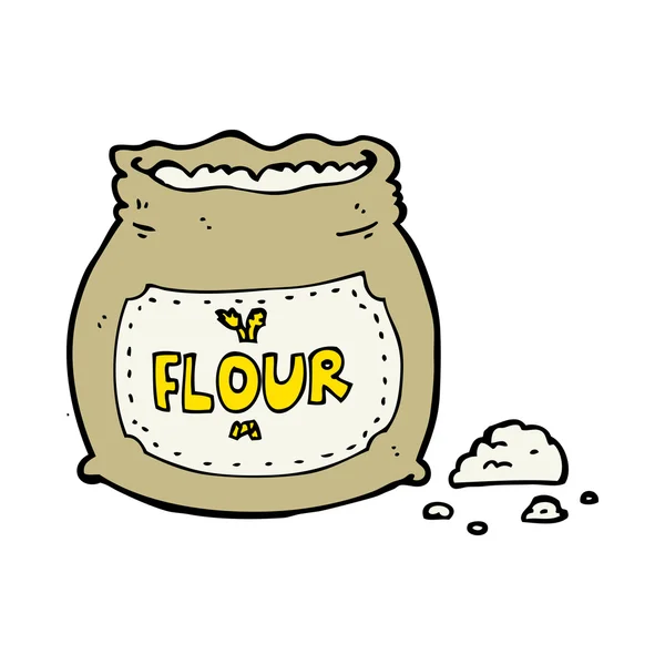 Cartoon-Tasche aus Mehl — Stockvektor