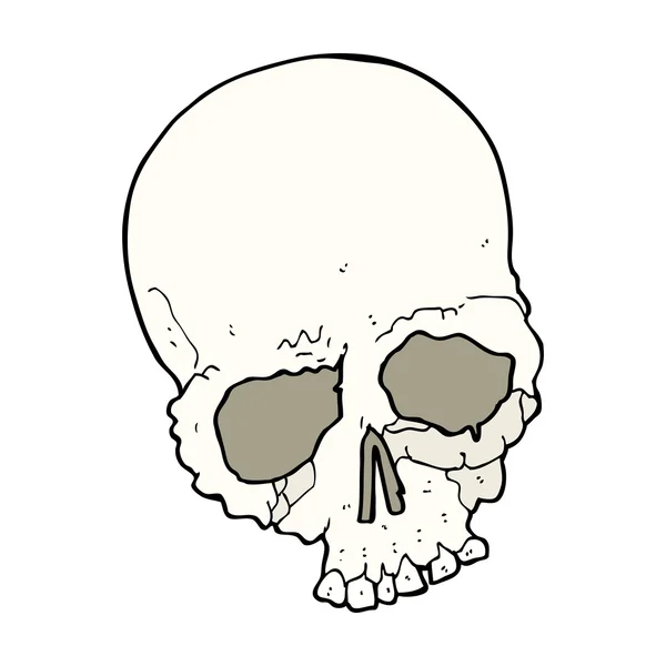 Мультфильм жуткий старый череп — стоковый вектор