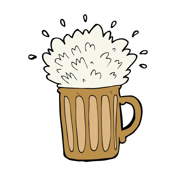 Cartoon frothy beer — Stock Vector