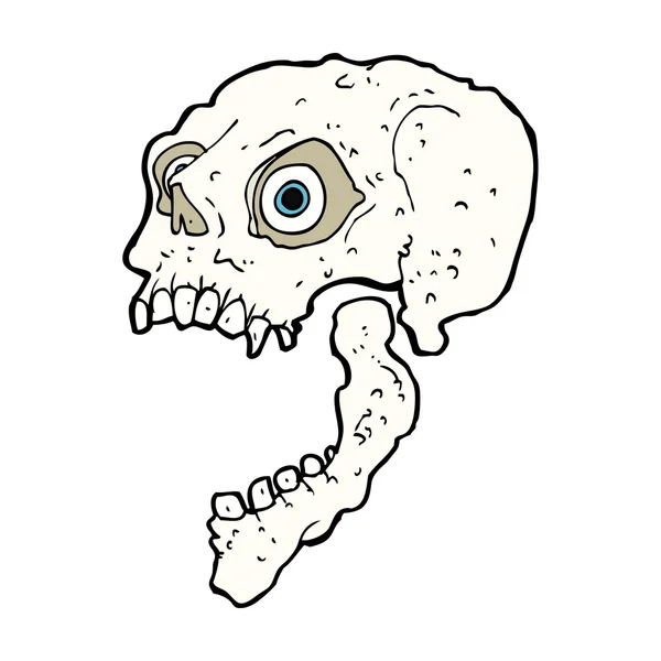 Dessin animé crâne effrayant — Image vectorielle