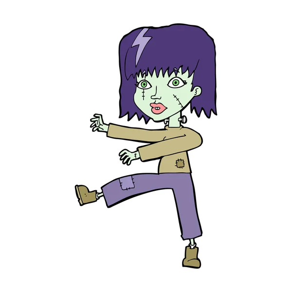 Cartoon zombie girl — Stock Vector