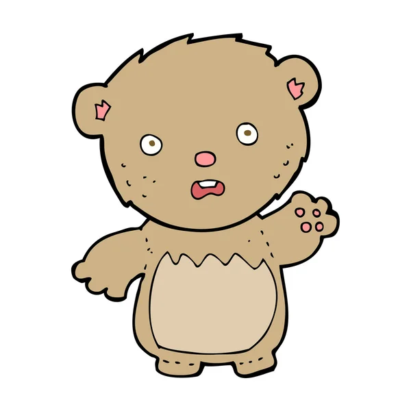 Cartoon worried teddy bear — Stock Vector
