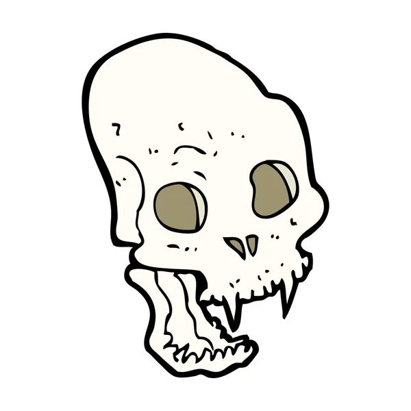 Dibujos animados espeluznante cráneo de vampiro — Vector de stock