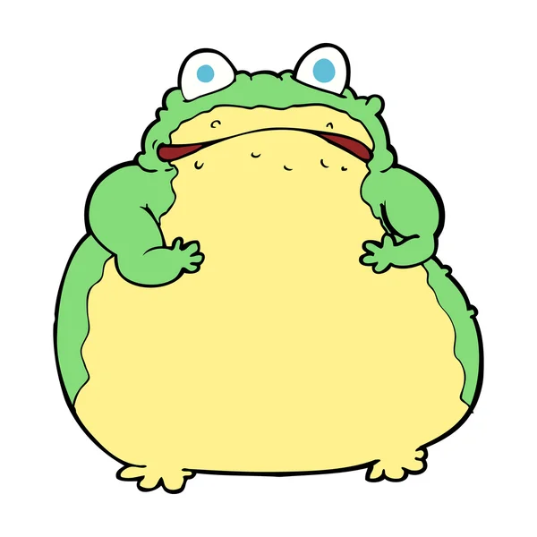 Cartoon fat toad — Stock Vector