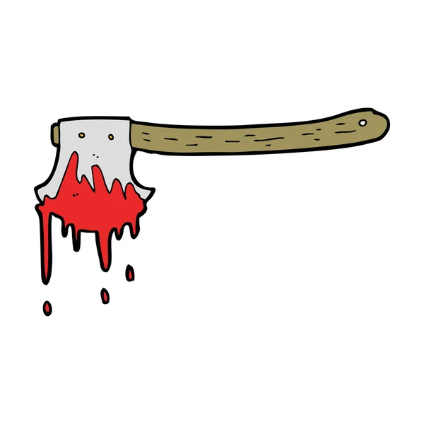 漫画の血まみれの斧 — ストックベクタ