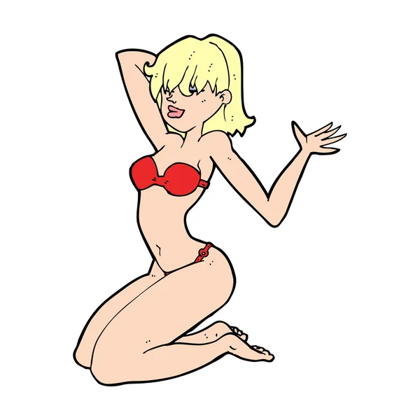 Desenho animado sexy biquíni menina — Vetor de Stock