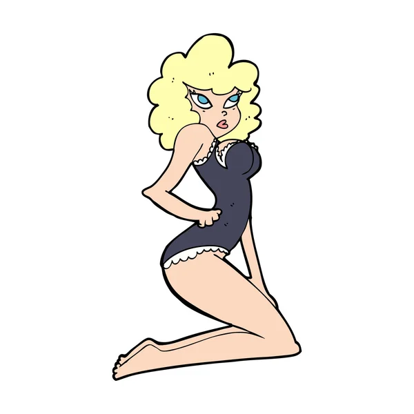 Cartoon pin-up kvinna — Stock vektor