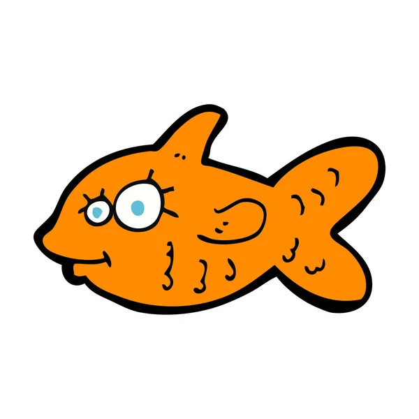 Dessin animé poisson rouge heureux — Image vectorielle