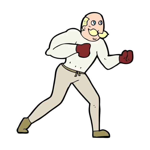 Boxeur rétro dessin animé homme — Image vectorielle