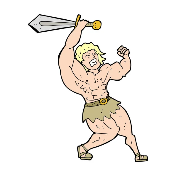 Tecknade barbaren hjälte — Stock vektor