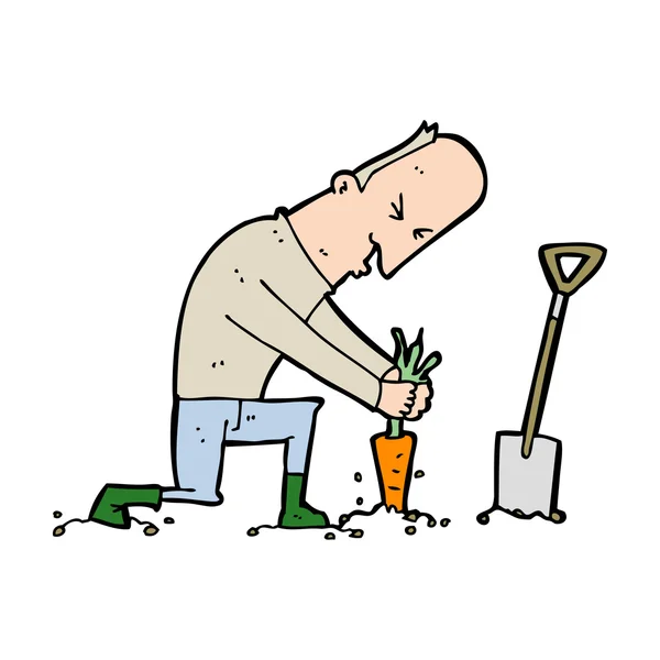 Karikatür bahçıvan — Stok Vektör