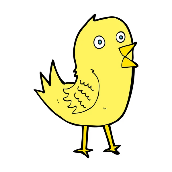 Cartoni animati tweeting uccello — Vettoriale Stock
